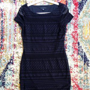 Navy Blue Banana Republic Lace Sheath Dress